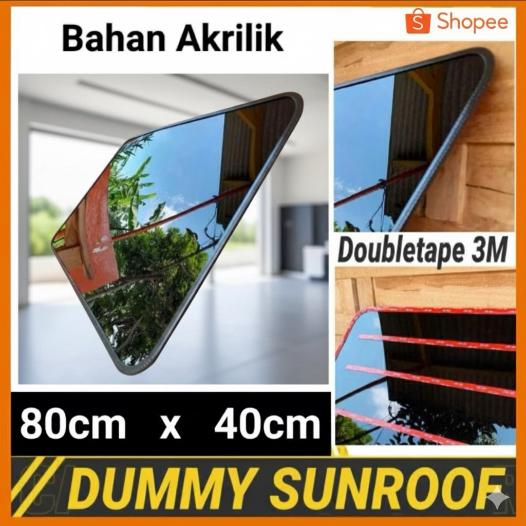 AKSESORIS MBIL SUNROOF VARIASI MOBIL SIZE 80 X 40 CM | Avanza | Xenia | Agya | Ayla | Brio | Jazz | 