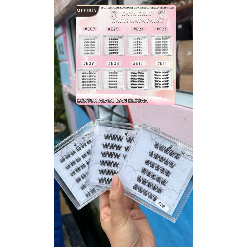 LANGSUNG TEMPEL Bulu Mata Palsu TANPA LEM  -  Eyelash Extension -  Bulumata Individual Lash- MeyhuaL
