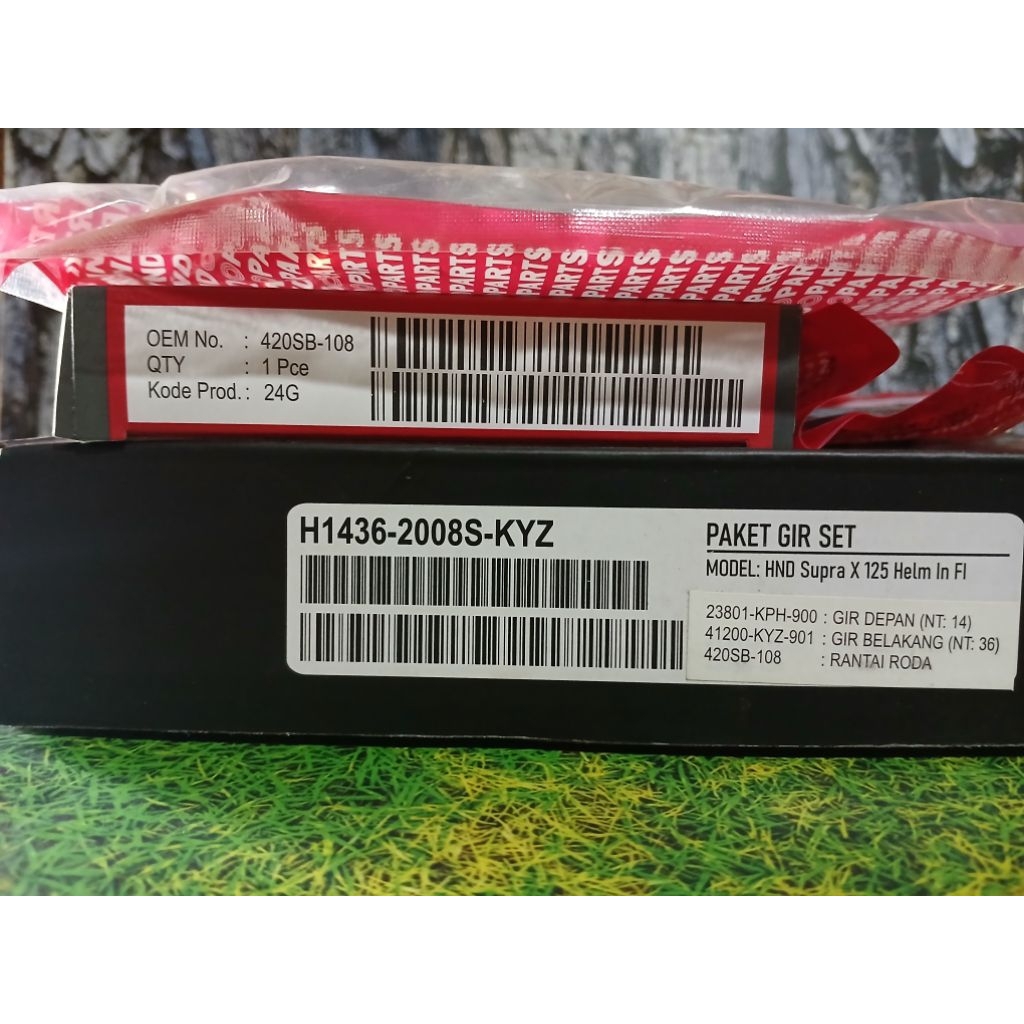 GEAR SET / CHAIN KIT (SOLID BUSH) INDOPART SUPRA X 125 HELM IN FI KARBURATOR INDOPART GEAR SET KYZ