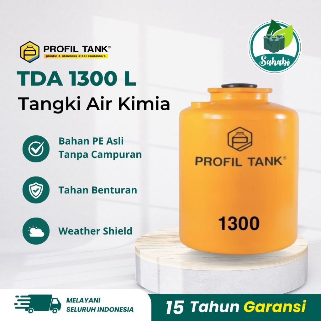 Tandon Air/Toren Air/Tangki Air Profil Tank TDA Kimia 1300 Liter