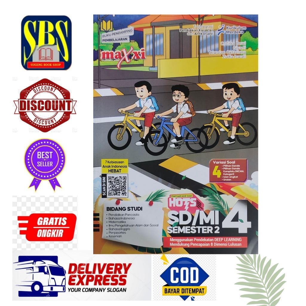 BUKU LKS MAXXI SEMUA MATA PELAJARAN KELAS 4 SD/MI SEMESTER 2 KURIKULUM MERDEKA
