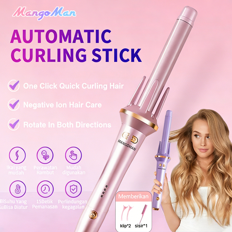 MANGOMAN Hair Curly Styler 28mm Catokan Curly Otomatis Ceramics Curly Catokan Keriting Keramik Otomatis Libra Catokan Curly Otomatis Catokan Keriting Rambut Otomatis Ceramics Curly Libra Hair Curly Styler 28mm