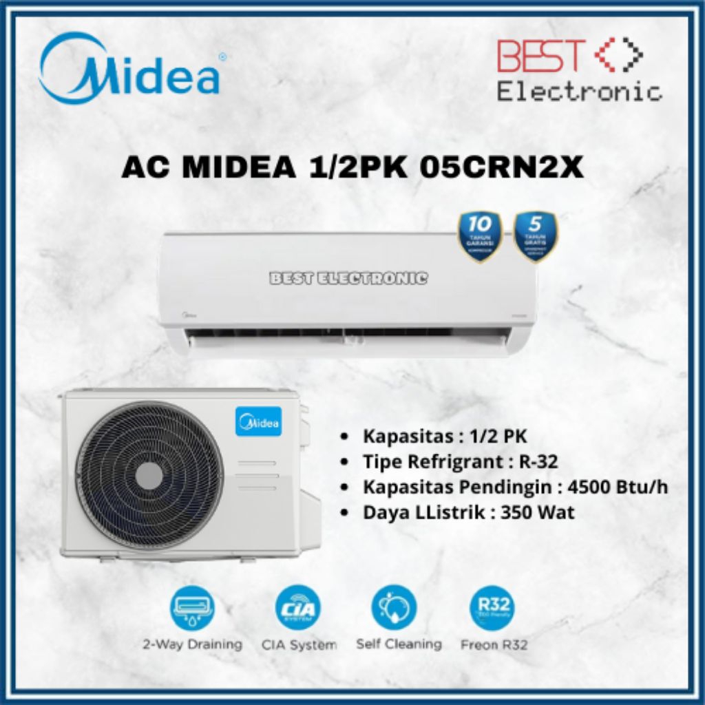AC MIDEA MSFC 05 CRN 1/2 PK R32 STANDARD LOW SUPER COOL MSFC-05CRN2X