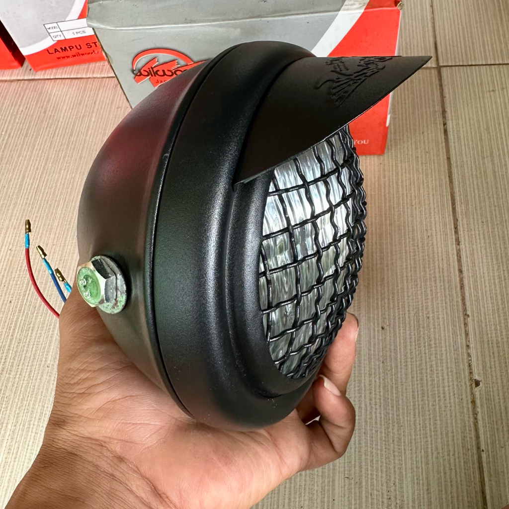 Lampu Depan CB Japstyle Jaring Topi Hitam Wilwood