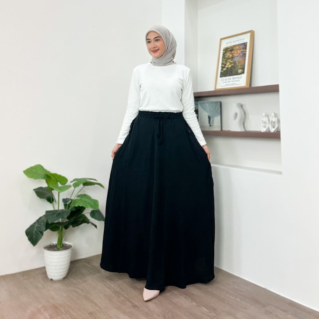 rok crinkle lebar payung jumbo - rok crinkle premium - rok crinkle - rok cringcle lebar payung - rok