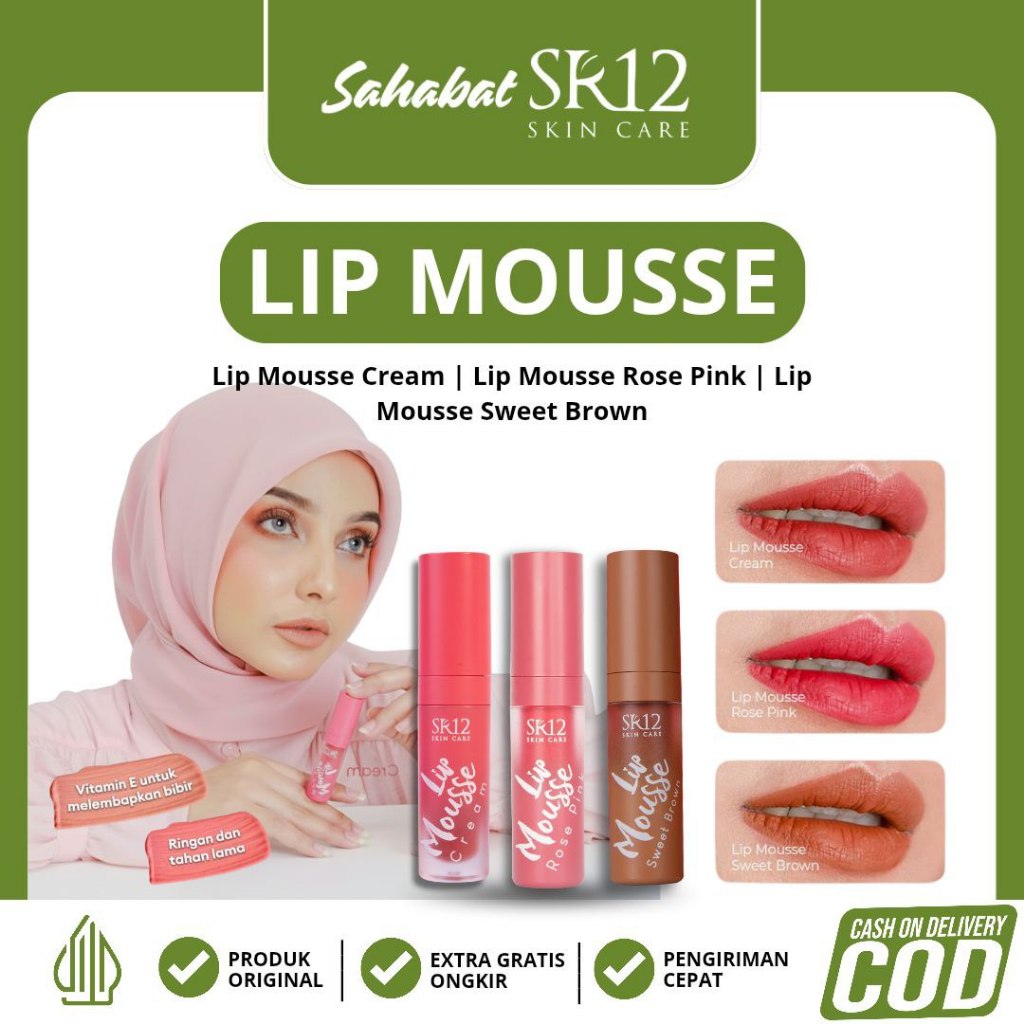 LIP MOUSSE CREAM SR12 LIPSTIK MATTE KOREA RINGAN TAHAN LAMA TIDAK LUNTUR / LIP TINT PEWARNA BIBIR RE