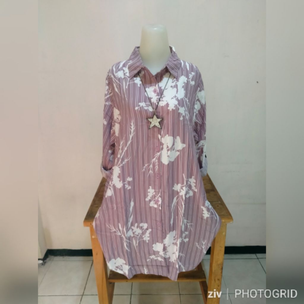 TUNIK WANITA MOTIF BUNGA KATUN RAYON T1512