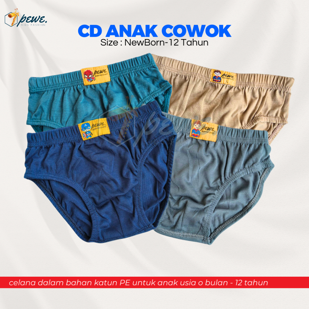 6 PCS Sempak Anak Laki laki Polos Anak Cowok - clana dalam anak cowo - Celana Dalam Anak Laki Sempak