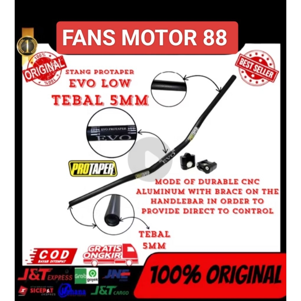 Stang Protaper Evo Low Tebal 5mm Motor Trail, Vixion, Mio, Supra Universal
