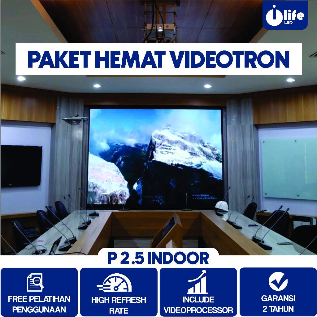 PAKET HEMAT VIDEOTRON P2.5 INDOOR INSTALASI PERMANEN