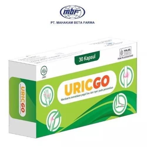 Uric Go Suplemen Herbal Meredakan Pegal Linu Nyeri Sendi dan Asam Urat 6 kapsul