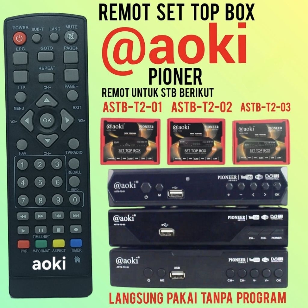 Remote STB / SET TOP BOX AOKI TANPA SETING
