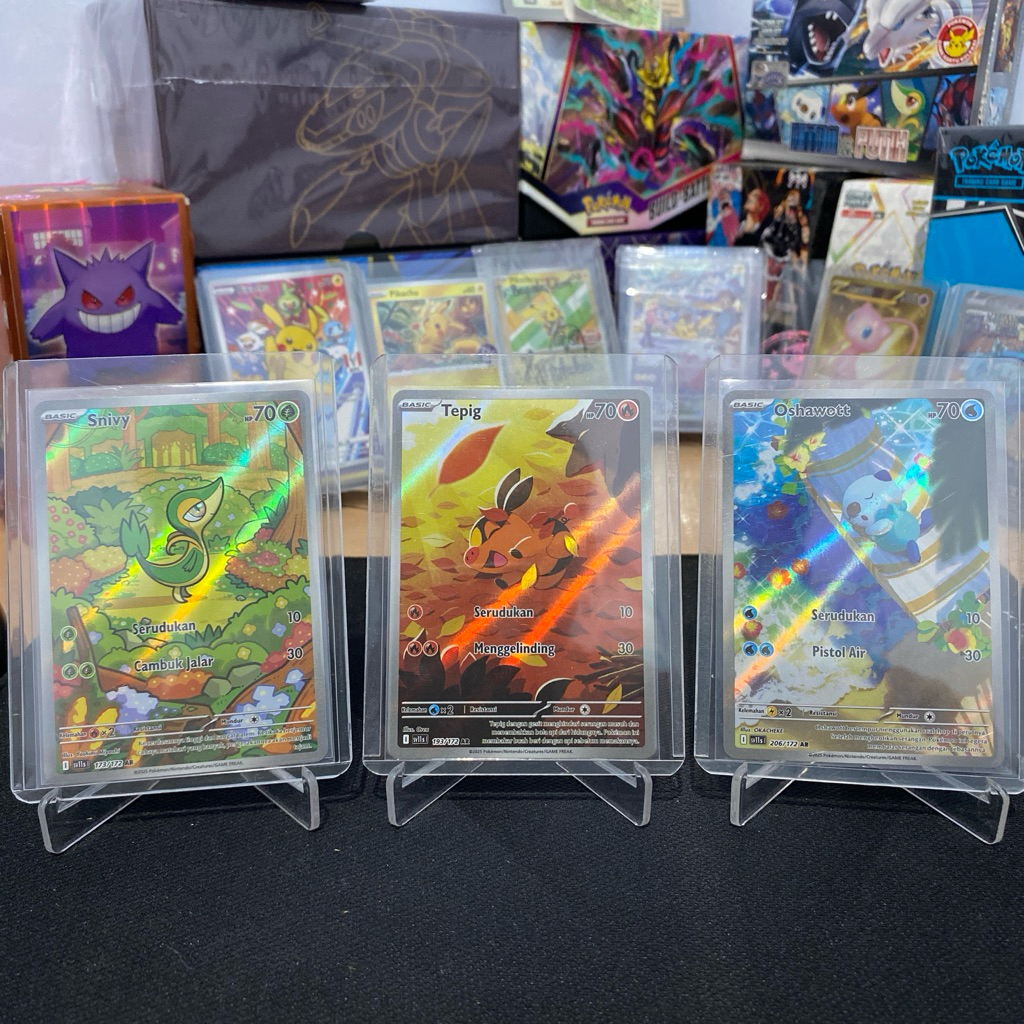 Oshawott • Snivy • Tepig AR 193/172/206/172 TCG Pokemon Hitam dan Putih 2025 Indonesia