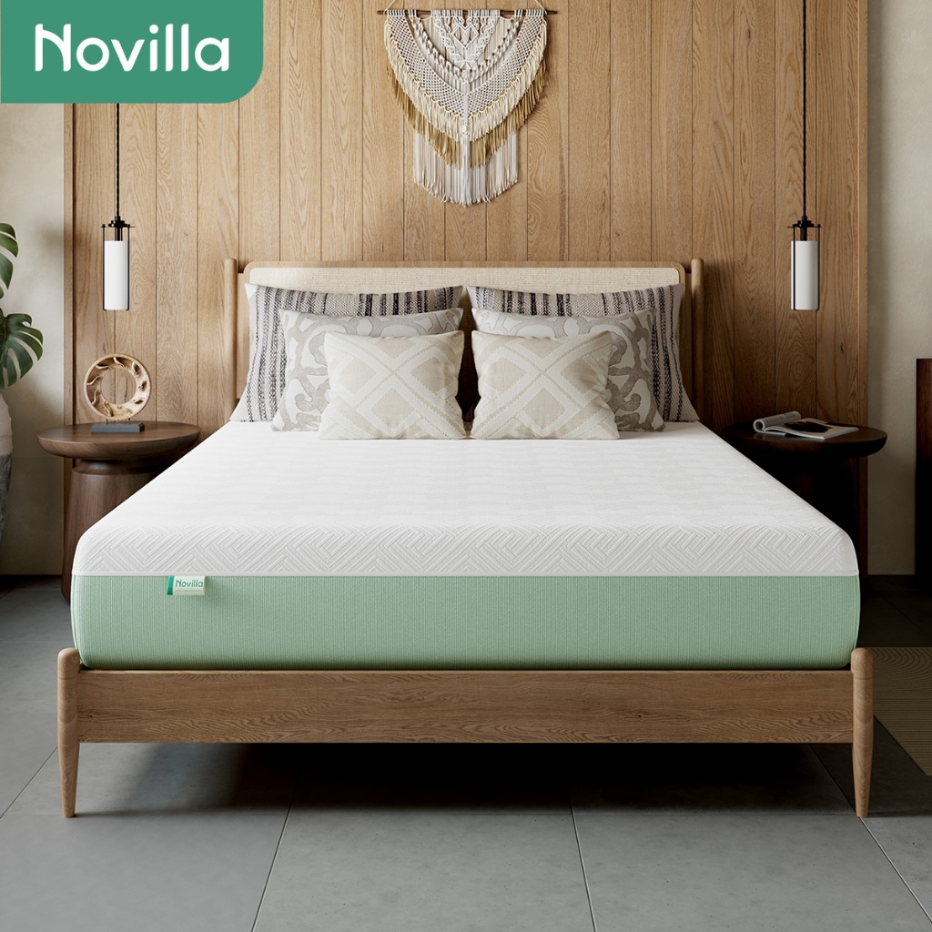 ​​Novilla Kasur Busa 25cm Pendingin Busa Bambu Arang Ergonomis Cocok untuk Ibu & Bayi  Bonus Bantal