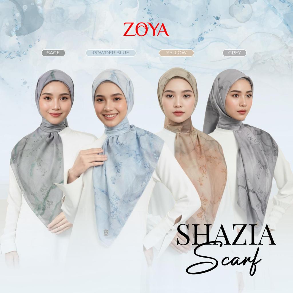 Zoya Shazia Print Scarf Kerudung Hijab Segiempat Motif Premium FAP 50 Ukuran 115x115 cm Finishing St