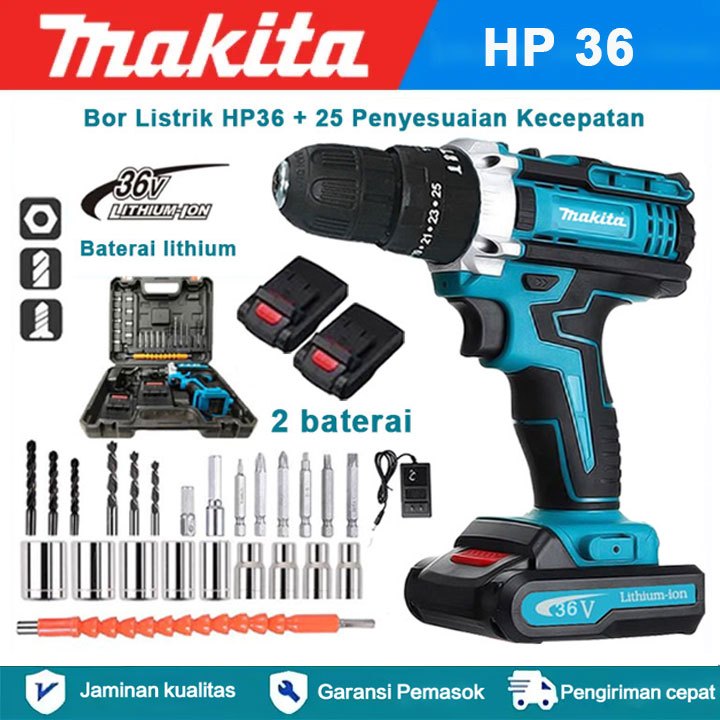 Bor listrik Makita  HP36, bor tumbukan, bor beton, bor tanpa kabel rumah tangga berkapasitas besar