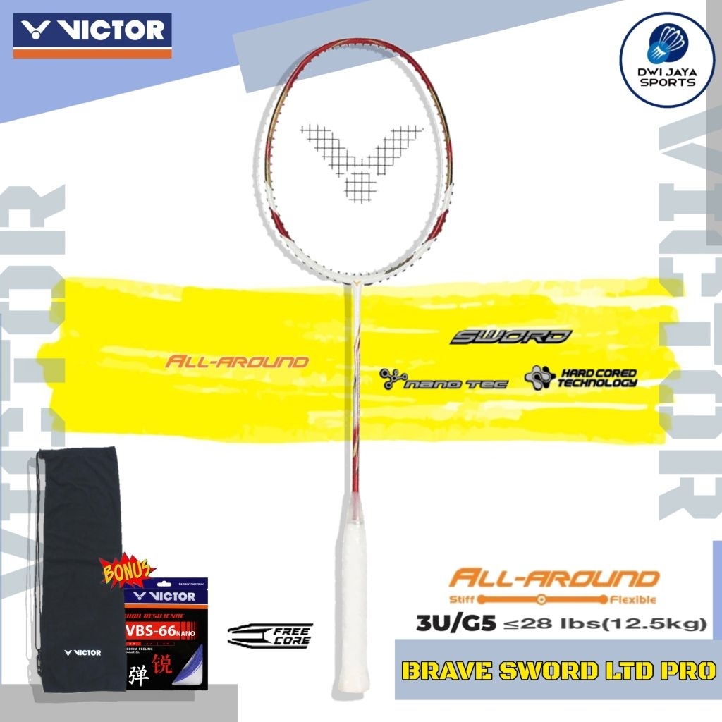 Victor Brave Sword LTD PRO D Badminton Racket | Raket Bulu Tangkis Victor