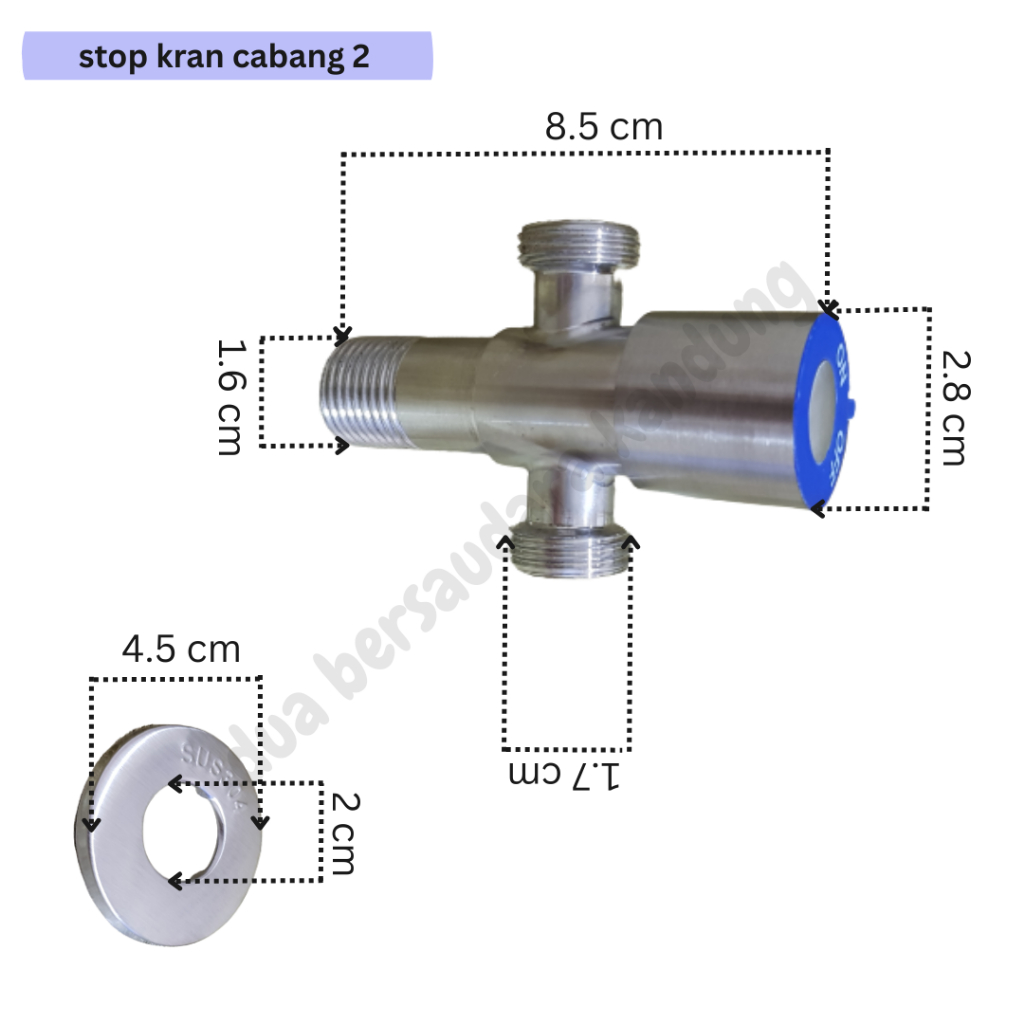 stop kran cabang 2 untuk kloset // SHOWER / JETSPRAY / SHOWER CEBOk / BIDET / STOPKRAN / KRAN / TOTO