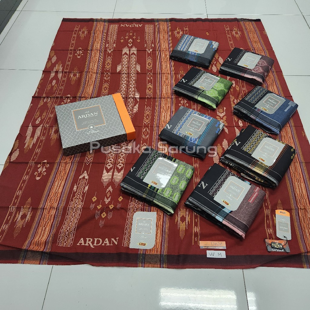 Sarung Ardan Star DKM Original -  Premium Motif Dobby Songket Terbaru Tenun Timbul Katun Rayon Pria 