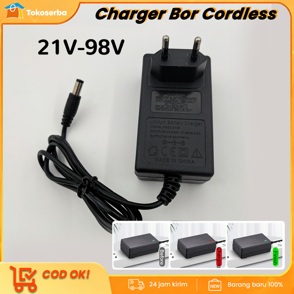 Adaptor Bor/Charger Bor Cordless/Adaptor Mesin Bor/Charger Bor  21V - 98V Universal