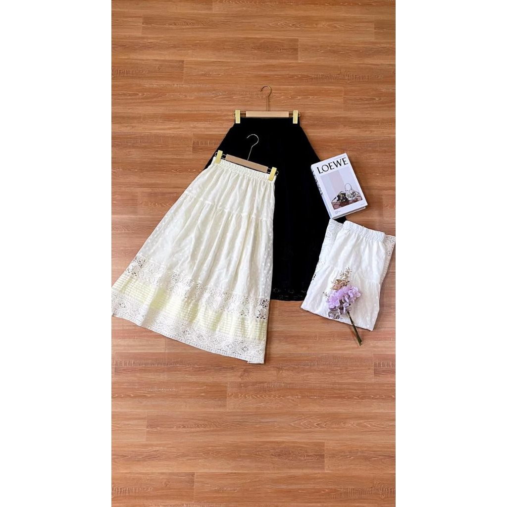 [Soviena] Rok kain katun Kawai, rok susun, rok wanita