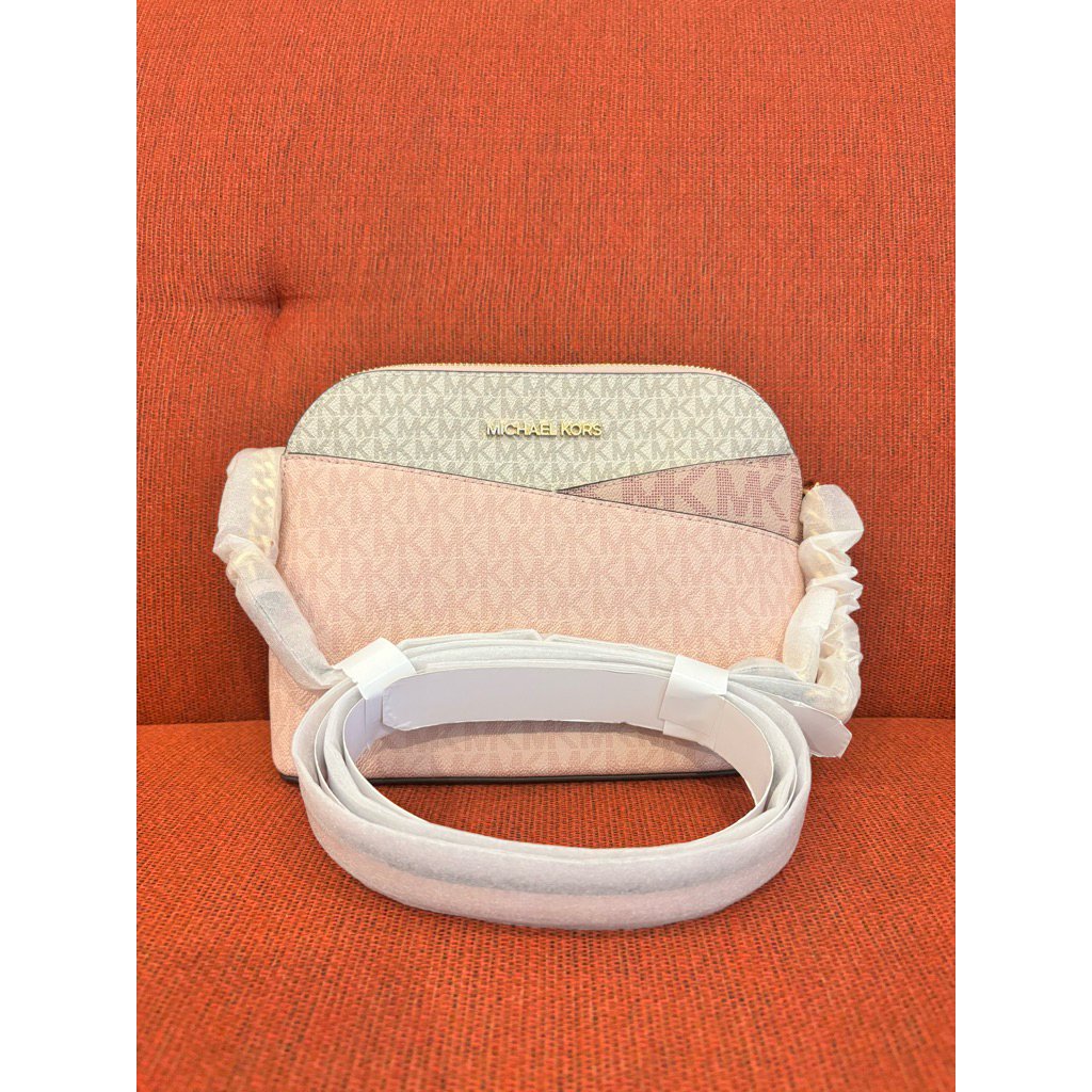 MK dome pink multi crossbody