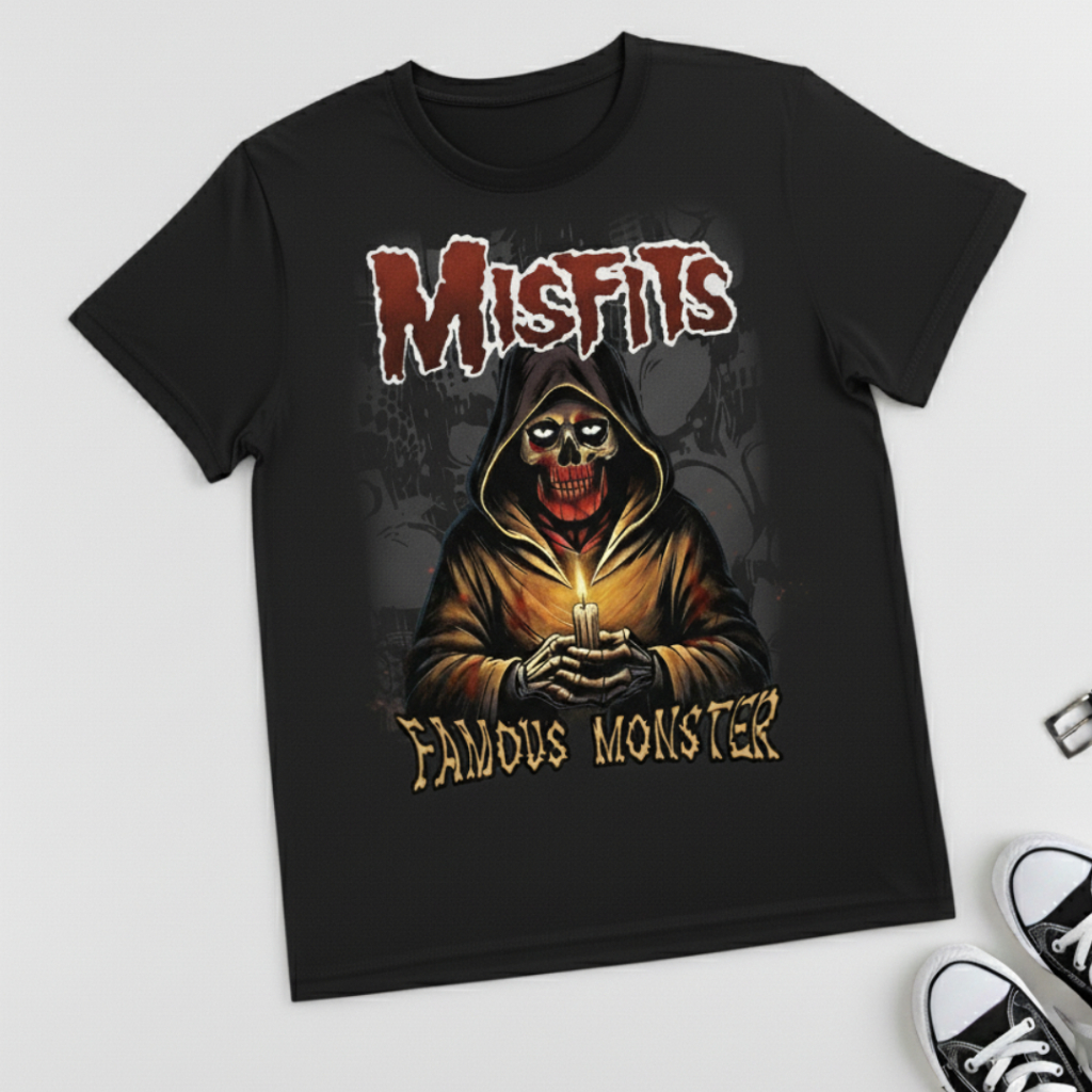 Kaos Misfits Oversize Hitam Tshirt Jumbo Band Famous Monster Oversize Lengan Pendek Bigsize Blizo