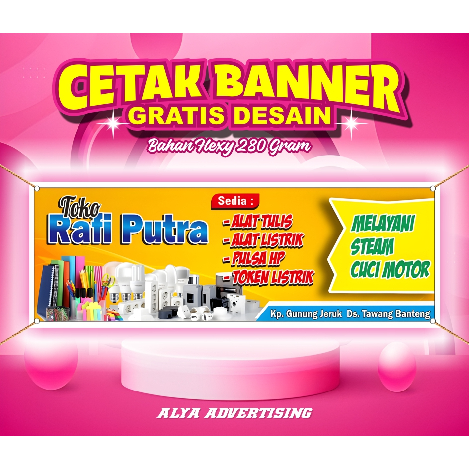 Spanduk Banner 160x60 Cm Spanduk Toko Plastik, Spanduk Murah Berkulitas