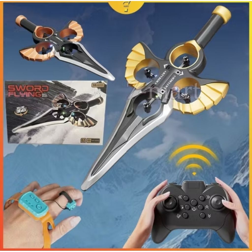 PESAWAT DRONE REMOT CONTROL PEDANG DUAL REMOT, REMOT SENSOR TANGAN DAN REMOT DUAL STIK