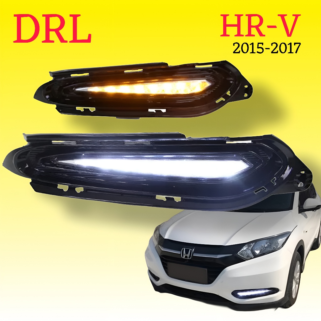 Foglamp Drl Led 2 Warna Lampu Kabut Mobil Honda HRV HR-V Tahun 2015 2016 2017