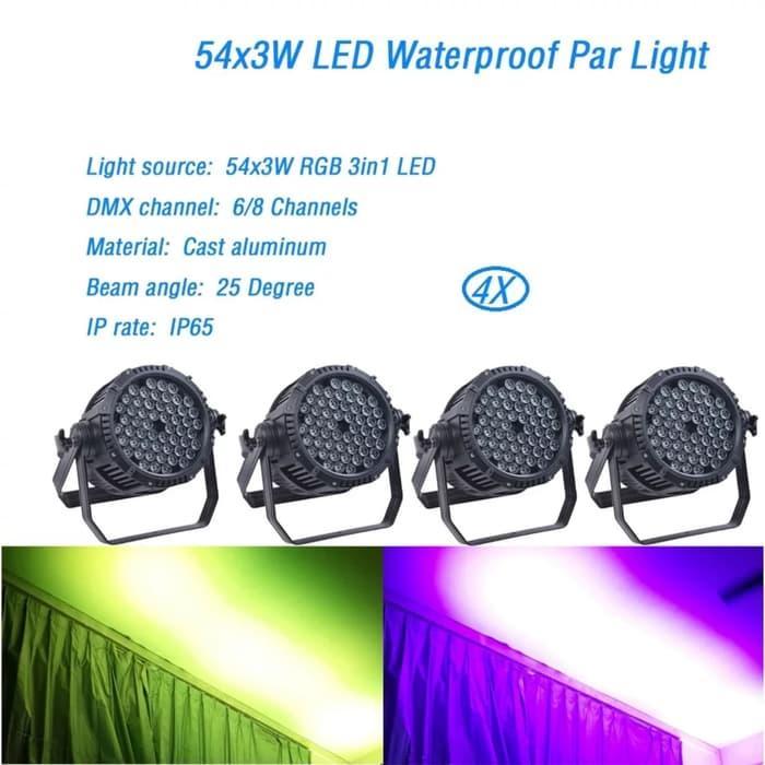 LAMPU PAR LED 54x3WATT RGBW FULL COLOUR OUTDOOR WATERPROOF