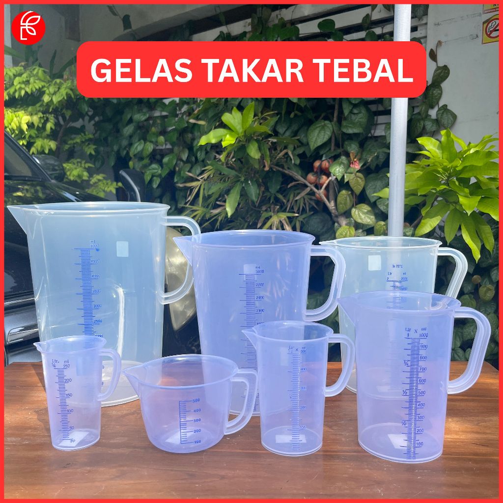 GELAS TAKAR TEBAL | GELAS UKUR | GELAS TAKAR 250ml 500ml 1000ml 2000ml 3000ml 5000ml
