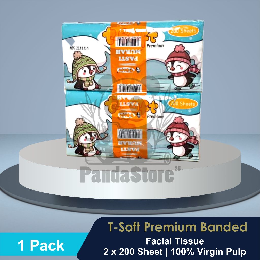 [ 2 Pack ] T-soft Premium 200s | Lembut | 2 Ply | Tisu Serbaguna | Super Hemat