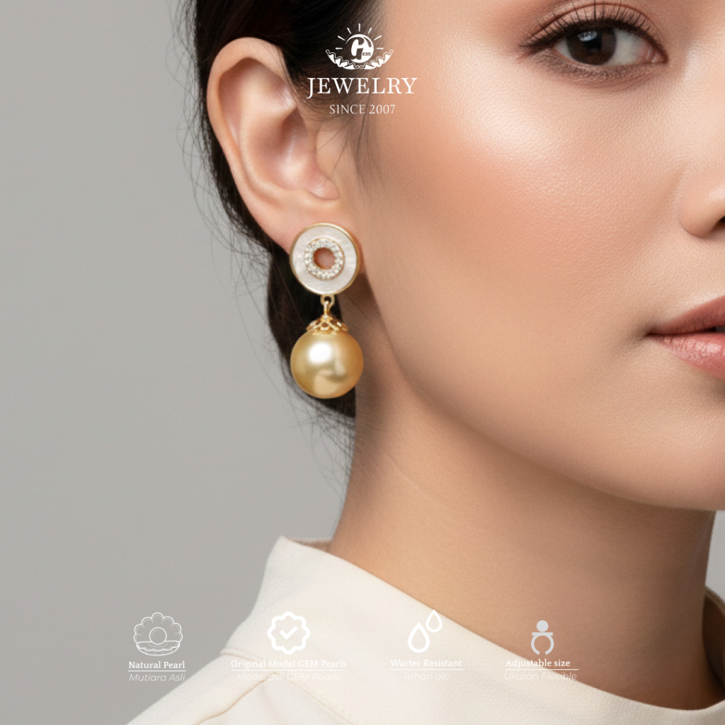 Giwang Mutiara Air Laut Asli | Anting/Giwang Mutiara Air Laut cantik | Anting Mutiara Asli Air Laut 