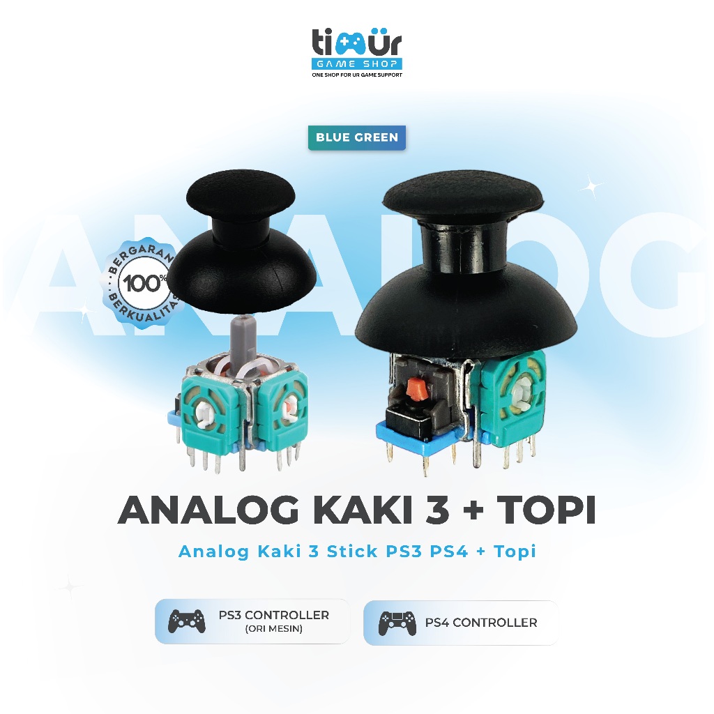 Tombol Analog Stik Stick PS3 PS4 Kaki 3 ALPS Plus Topi