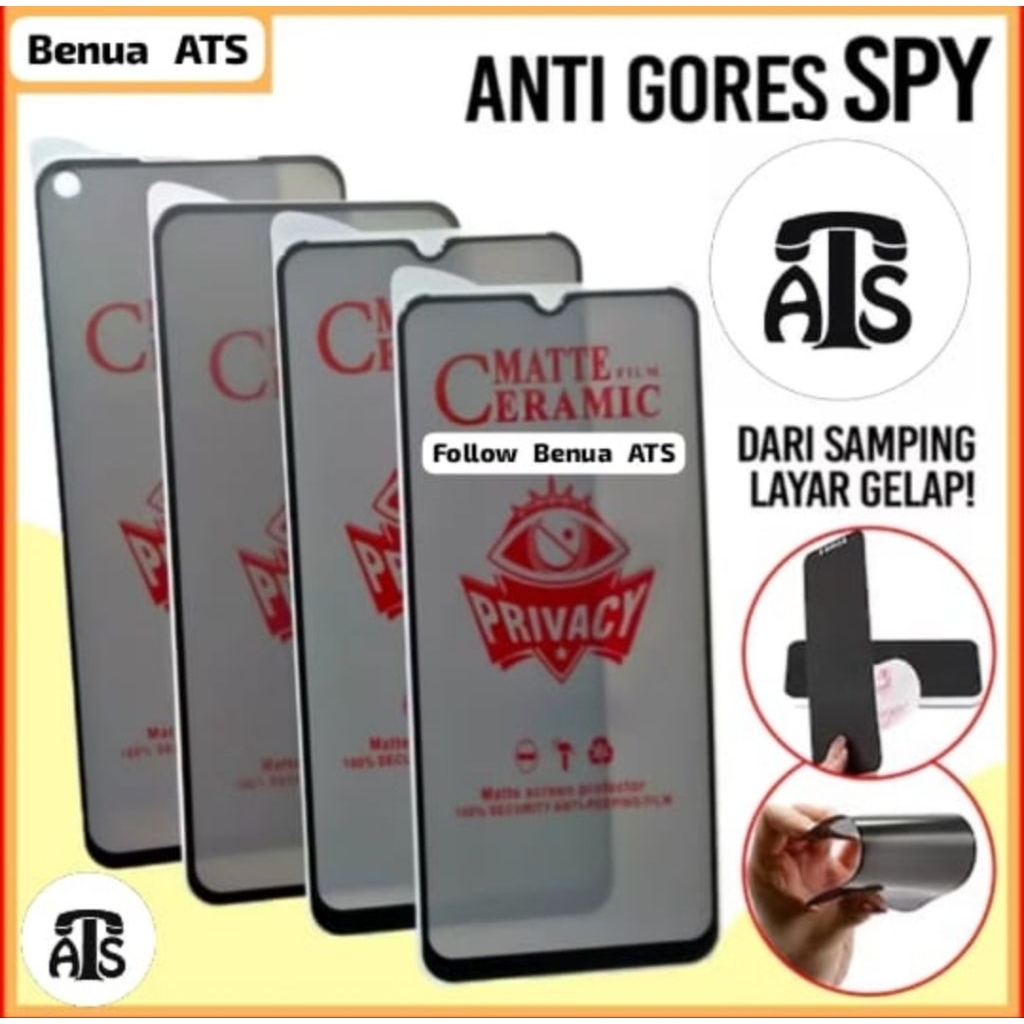 Anti Gores Hitam Spy Ceramics Tipe Handphone VIVO 1724 1802 1806 1808 1820 1904 1929 V2026 Tempered 