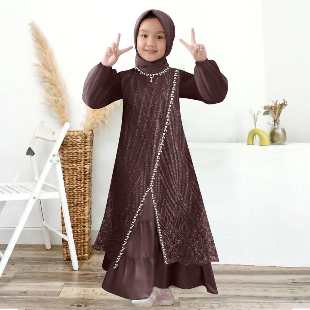 GAMIS DRESS ANAK BRUKAT AUDY KID TERBARU 3 4 5 6 7 8 9 10 11 12 13 14 15 TAHUN GAMIS DRESS KID SATIN