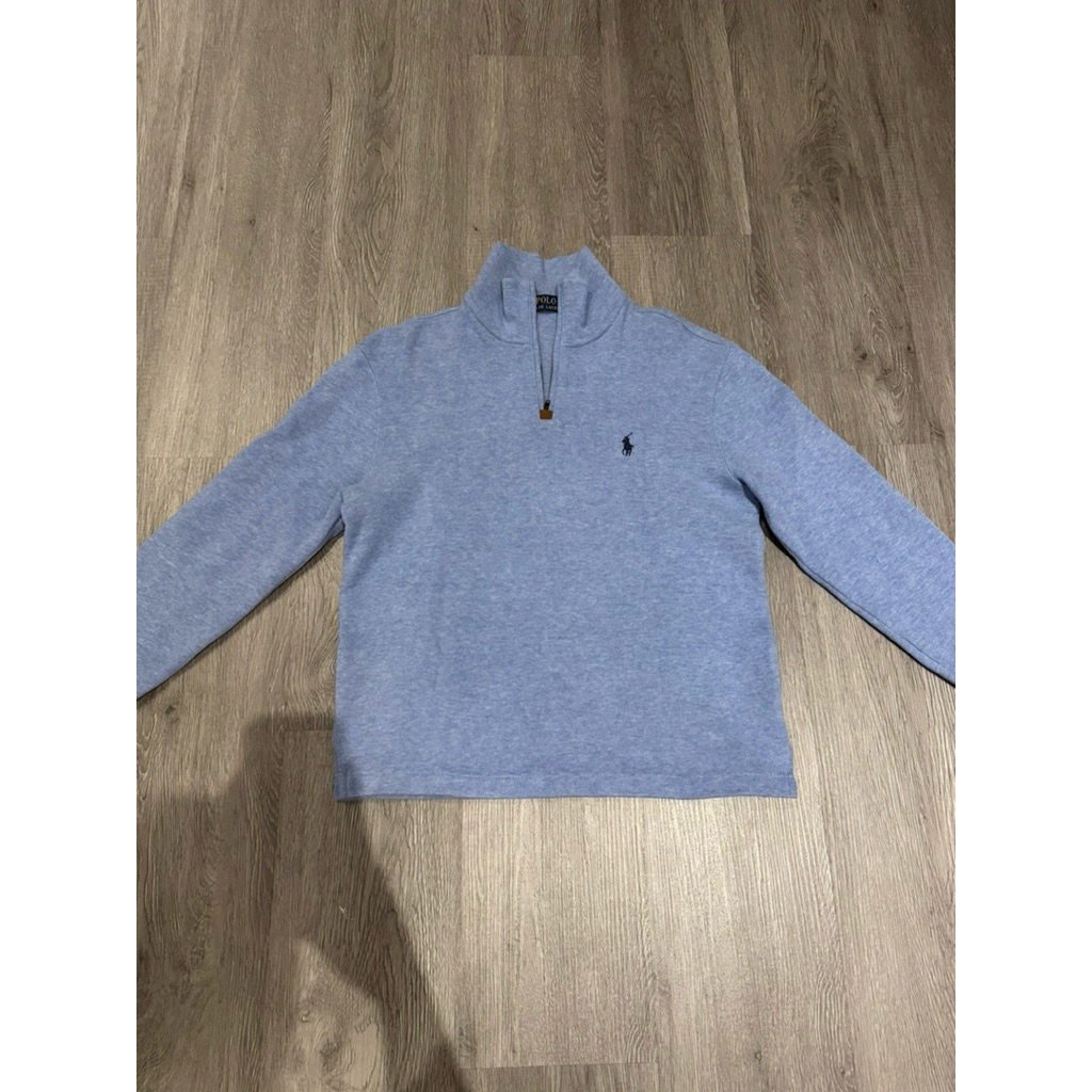 quarter zip polo ralph lauren blue & olive