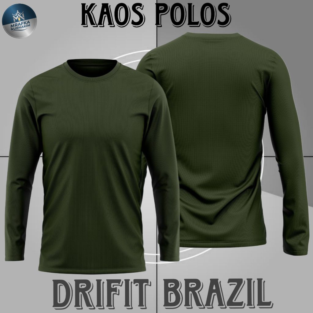kaos polos lengan panjang drifit Brazil