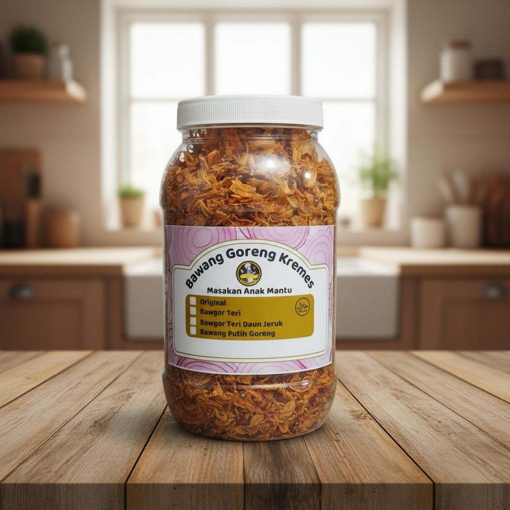 Bawang Goreng Kremes ORIGINAL 500 gr / Pouch / Toples (ASLI)