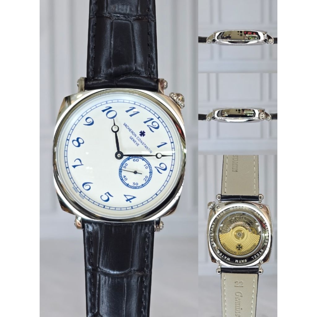Jam tangan pria Automatic japan Vacheron Constantin Historiques American 1921 croco leather Strap st