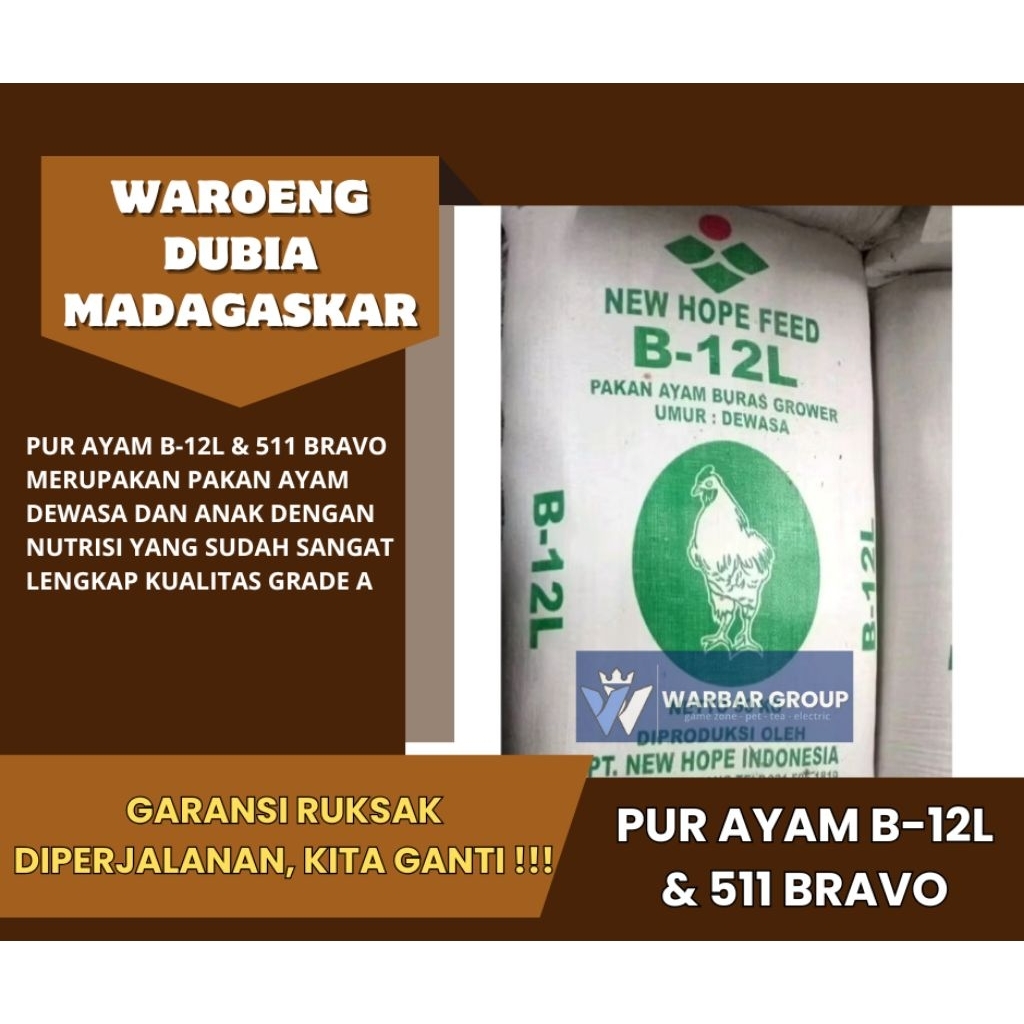 Pur ayam B-12L & 511-bravo untuk dewasa & anak ayam STOCK TERBARU ( FRESH PRODUCT )