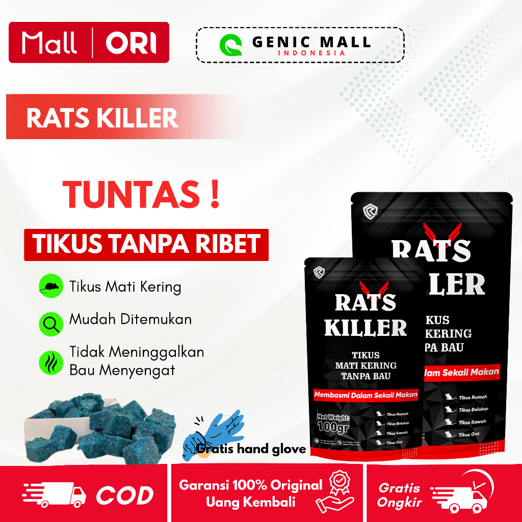 RatKiller Rat Killer Racun Tikus Mati Kering Tanpa Bau / Umpan Pembasmi Tikus