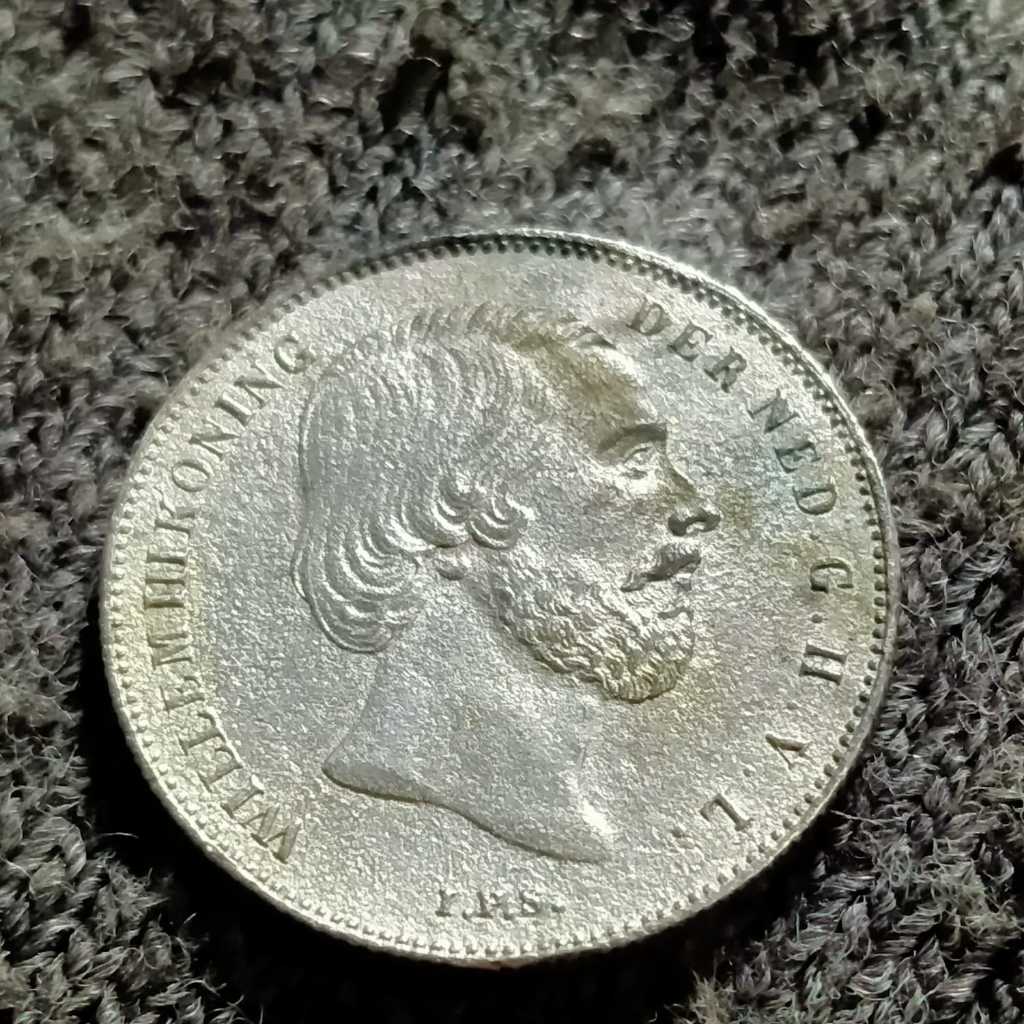 1/2 gulden 1860 Willem ||| Netherlands indies  silver koin