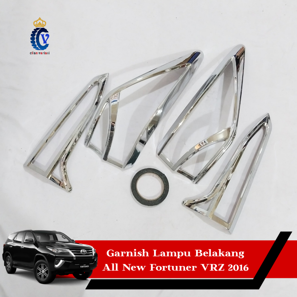 Garnish Variasi List Lampu Belakang Mobil Fortuner VRZ 2016 - 2021 Chrome