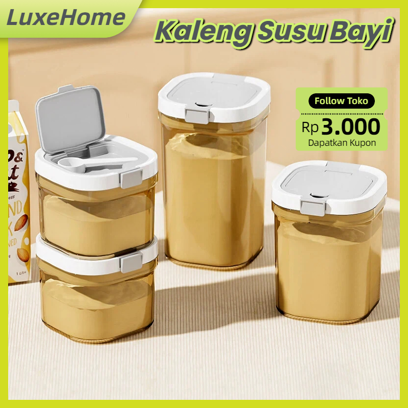 LuxeHaven Tempat Susu Bubuk Bayi Wadah BPA FREE Susu Toples Makanan Vacuum Sealed Box Kotak Penyimpa
