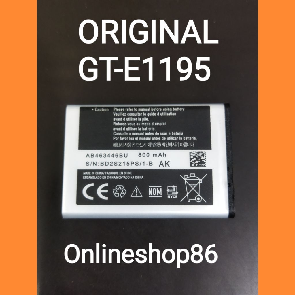 Battery Batre Baterai SAM GT-E1195/GT-E1190 Satu SIM Original