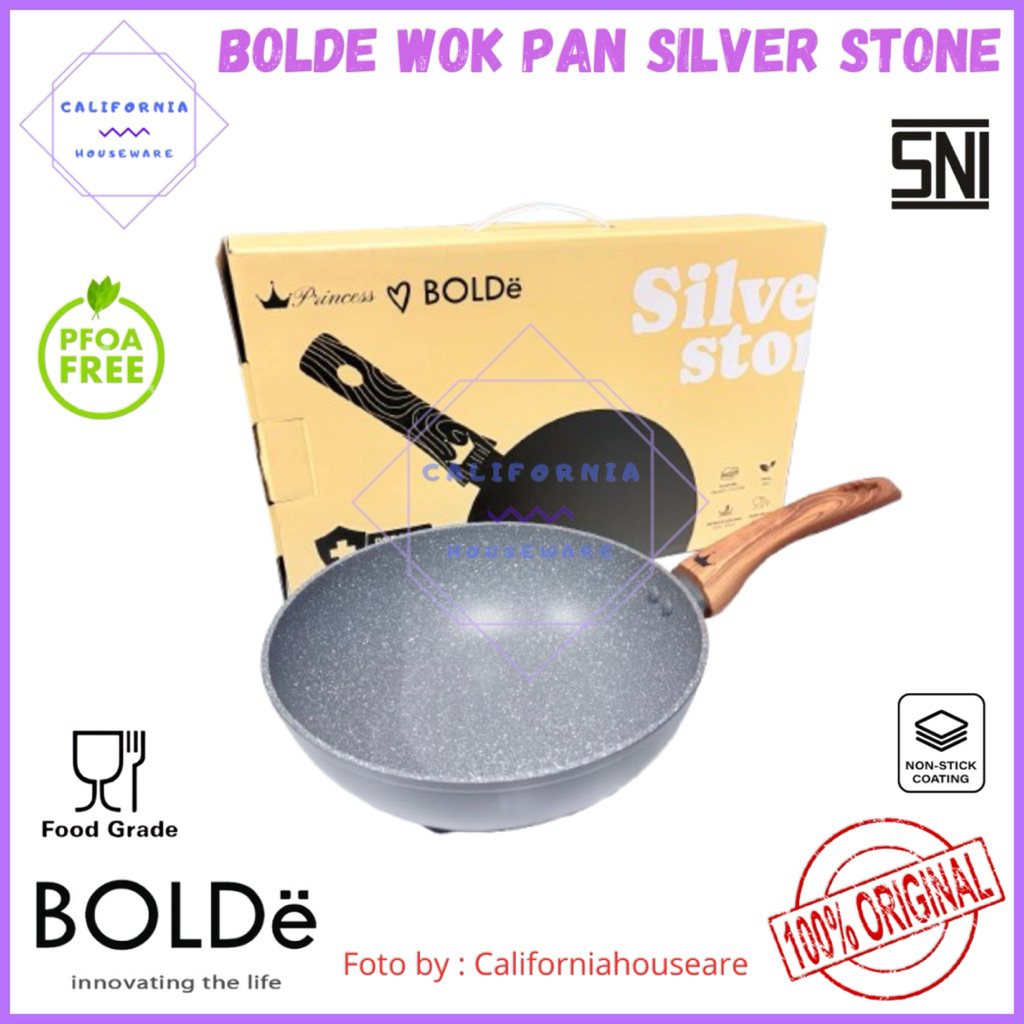BOLDE Super Wok Pan 24cm Granite Silver Stone / BOLDE Wok 24cm / Bolde Wok Pan