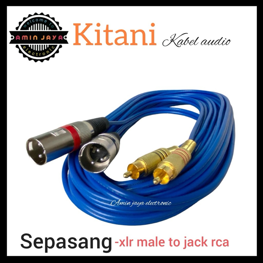 Kabel audio rca xlr male to RCA sepasang - Kitani kabel xlr to RCA