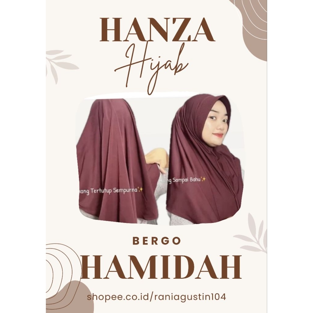 Jilbab bergo Hamidah ukuran M menutup dada Jilbab sport hijab jersey korean